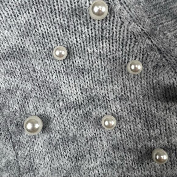 Ann Taylor New Pearlized Mock Neck Sweater Dress Size M Heathered Gray Soft Knit - Picture 7 of 13